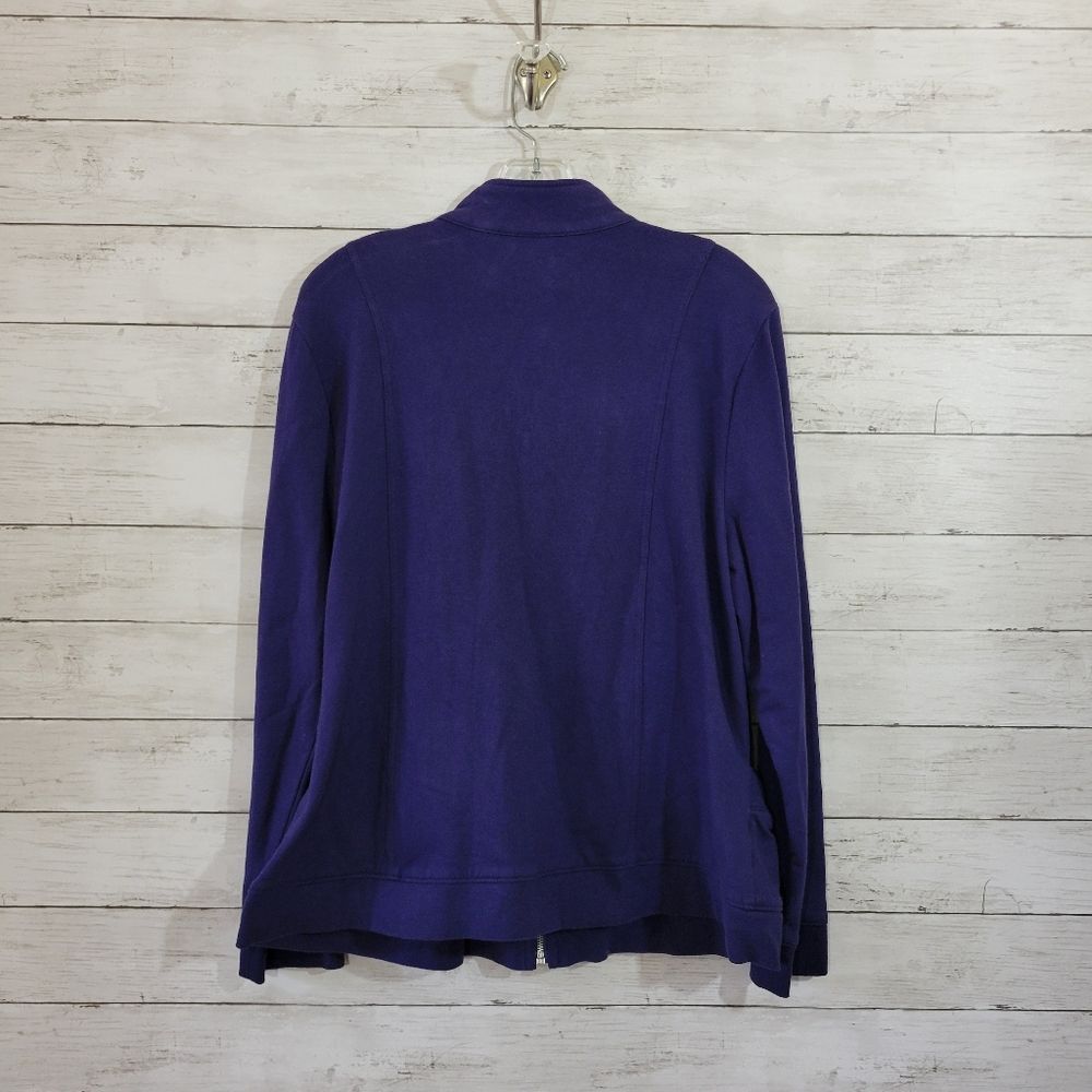Zenergy by Chico's Size 0 4\6 S Full Zip Purple Jacket Drawstring Detail Pockets - Picture 3 of 8